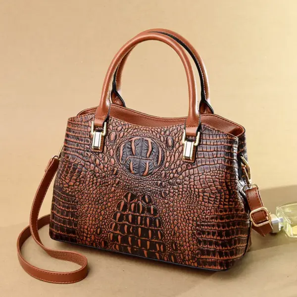 Luxury vintage crocodile pattern tote bag - Image 6