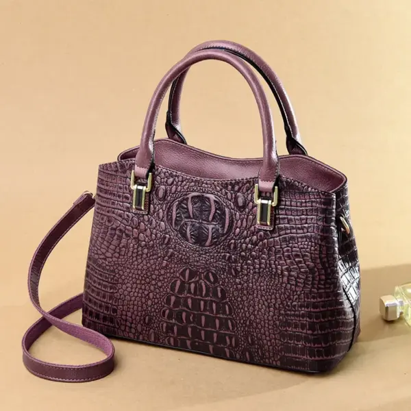 Luxury vintage crocodile pattern tote bag - Image 7
