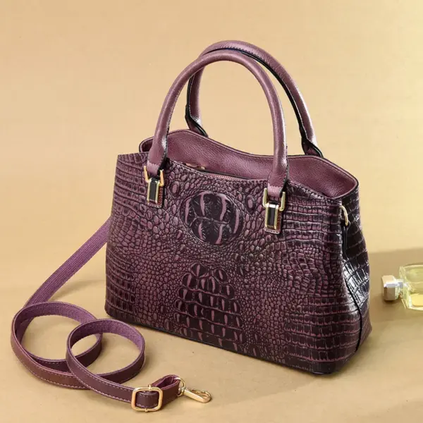 Luxury vintage crocodile pattern tote bag - Image 9