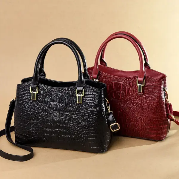 Luxury vintage crocodile pattern tote bag - Image 12