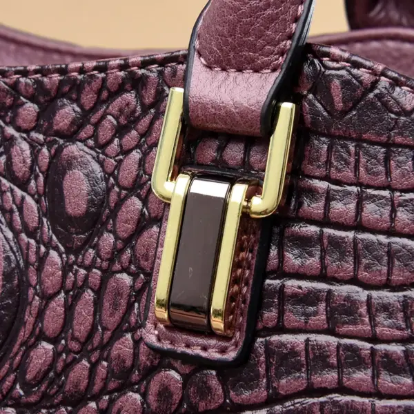 Luxury vintage crocodile pattern tote bag - Image 13