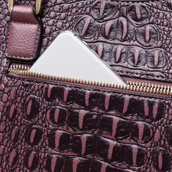 Luxury vintage crocodile pattern tote bag - Image 15