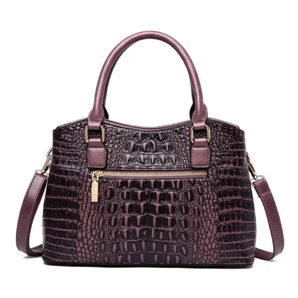 Luxury vintage crocodile pattern tote bag - Image 3