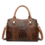 Luxury vintage crocodile pattern tote bag