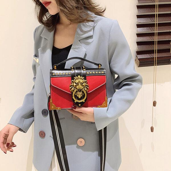 Metal lion head lock designer handbag - Image 2