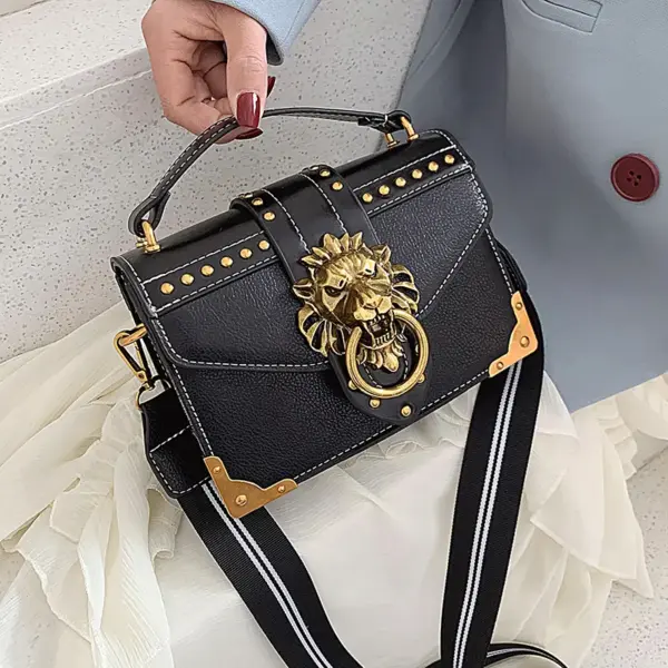 Metal lion head lock designer handbag - Image 7
