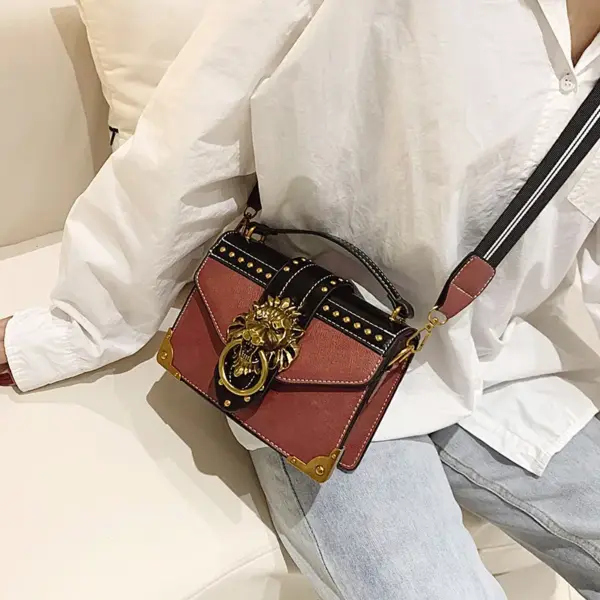 Metal lion head lock designer handbag - Image 9