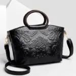 Round handle flower embossed tote bag - Image 11