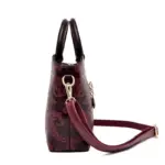 Round handle flower embossed tote bag - Image 2