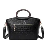 Round handle vintage croc tote bag - Image 2
