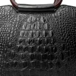 Round handle vintage croc tote bag - Image 5