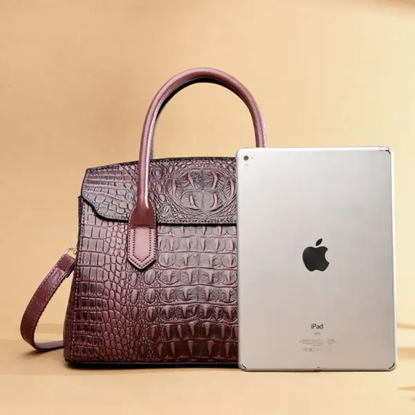 Vintage crocodile luxury designer tote - Image 6