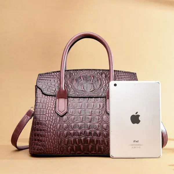 Vintage crocodile luxury designer tote - Image 7