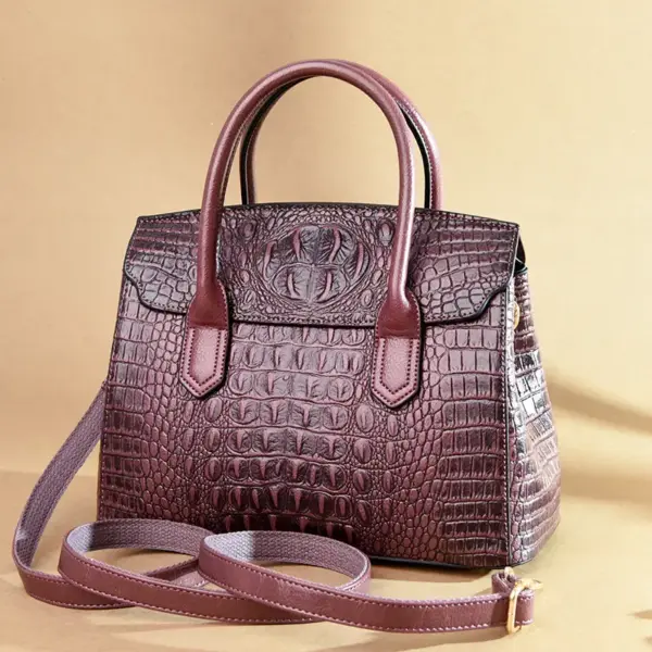 Vintage crocodile luxury designer tote - Image 8