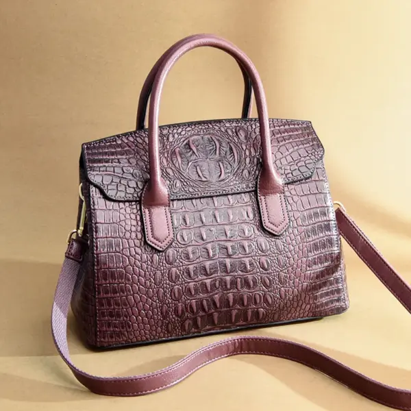 Vintage crocodile luxury designer tote - Image 9