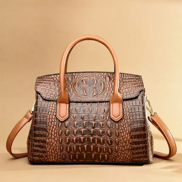 Vintage crocodile luxury designer tote - Image 2