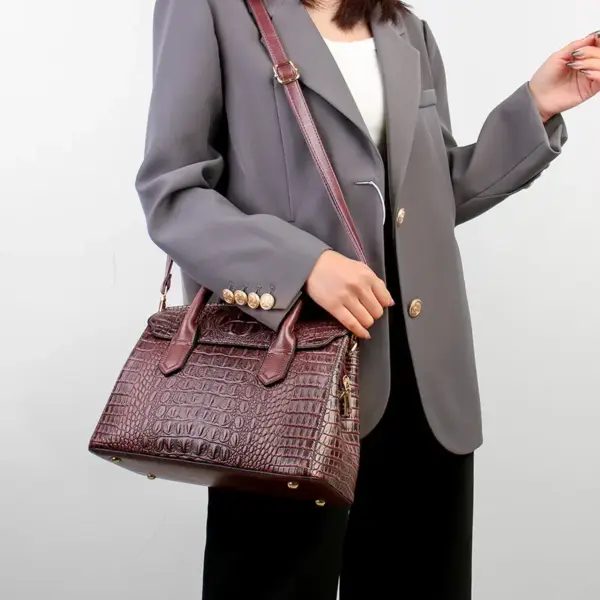 Vintage crocodile luxury designer tote - Image 16