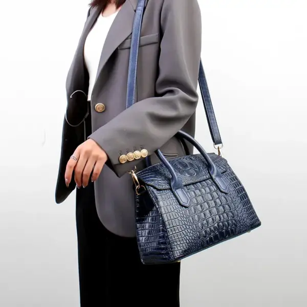 Vintage crocodile luxury designer tote - Image 17