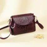 Vintage luxury crocodile pattern shoulder bag - Image 9