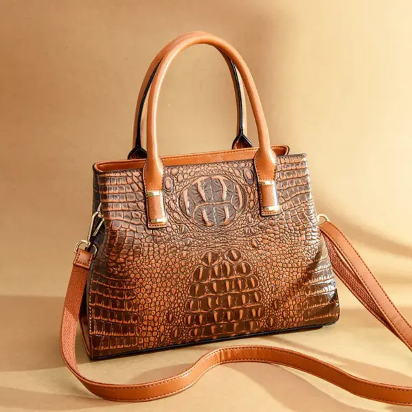 Vintage stylish crocodile tote bag - Image 6