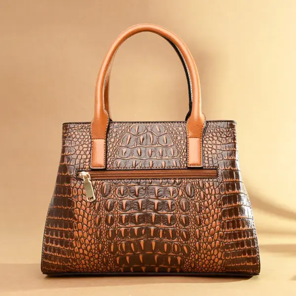 Vintage stylish crocodile tote bag - Image 8