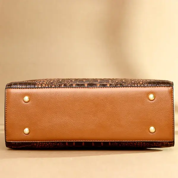 Vintage stylish crocodile tote bag - Image 9