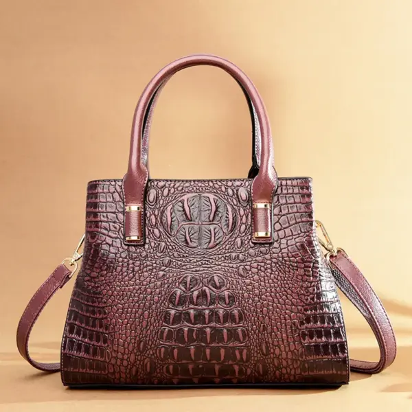 Vintage stylish crocodile tote bag - Image 2