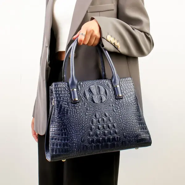 Vintage stylish crocodile tote bag - Image 17