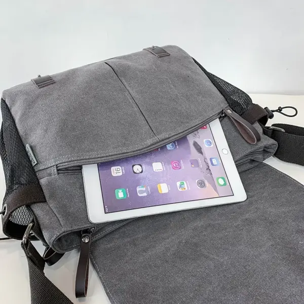 Canvas large capacity messenger bag - Image 9
