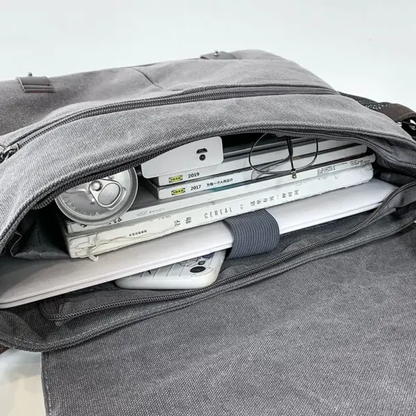 Canvas large capacity messenger bag - Image 11