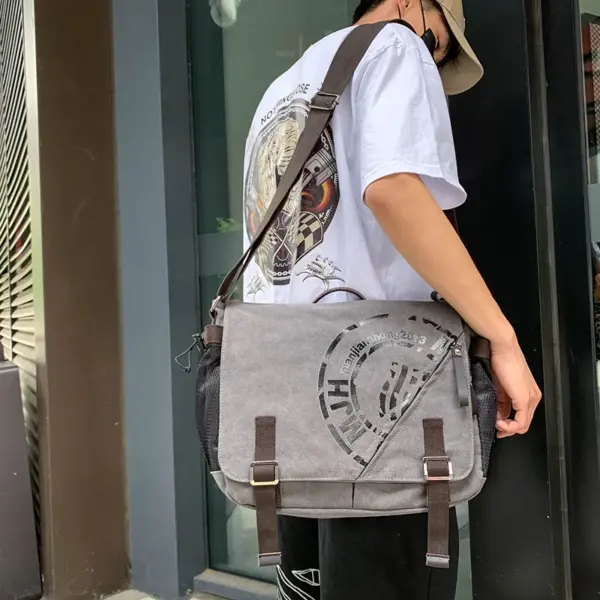 Canvas large capacity messenger bag - Image 14