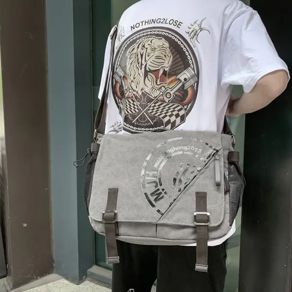 Canvas large capacity messenger bag - Image 15