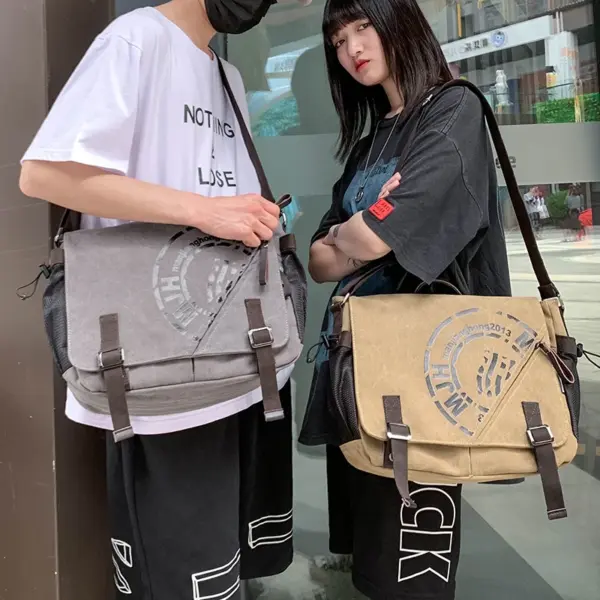 Canvas large capacity messenger bag - Image 16