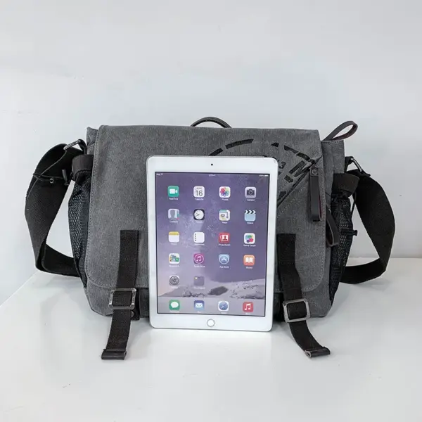 Canvas large capacity messenger bag - Image 2