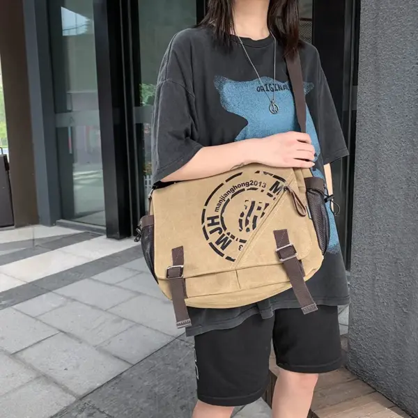 Canvas large capacity messenger bag - Image 19