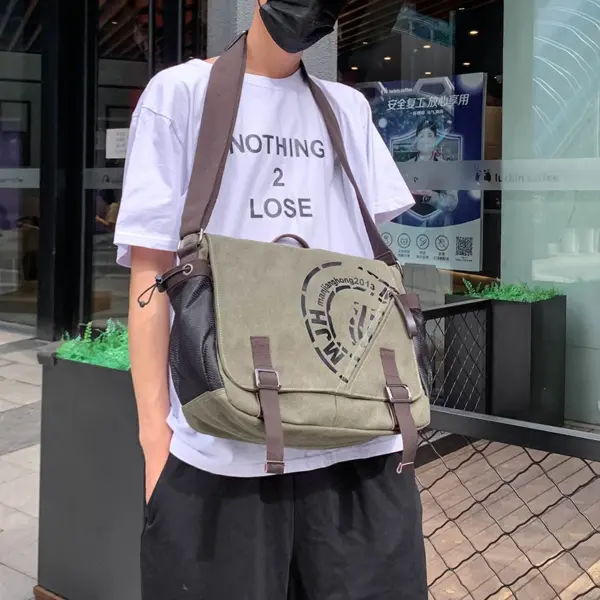 Canvas large capacity messenger bag - Image 20