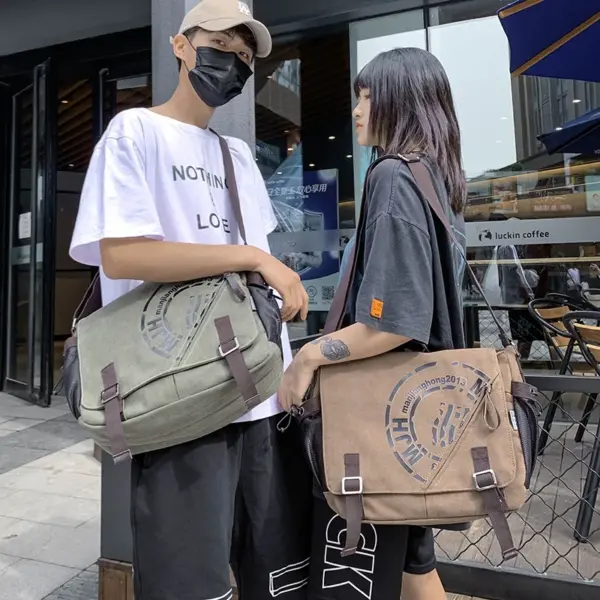 Canvas large capacity messenger bag - Image 21