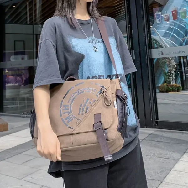 Canvas large capacity messenger bag - Image 22