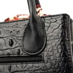 Croc embossed soft leather tote bag - Image 8