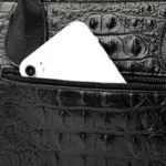 Croc embossed soft leather tote bag - Image 10