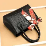 Croc embossed soft leather tote bag - Image 12