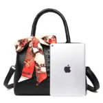 Croc embossed soft leather tote bag - Image 2