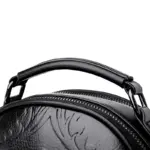 Flower embossed round pattern handbag - Image 5