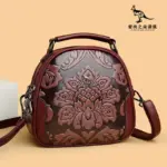 Flower embossed round pattern handbag - Image 12