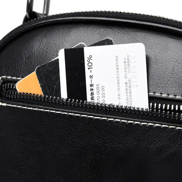 Genuine leather round designer bag - Image 7