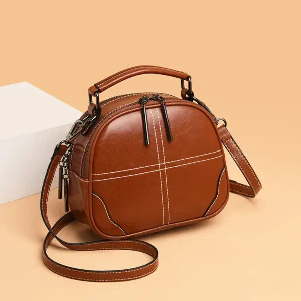 Genuine leather round designer bag - Image 15