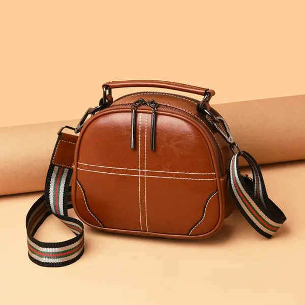 Genuine leather round designer bag - Image 19
