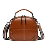 Genuine leather round designer bag
