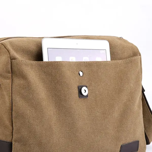 Men`s large capacity canvas messenger bag - Image 11