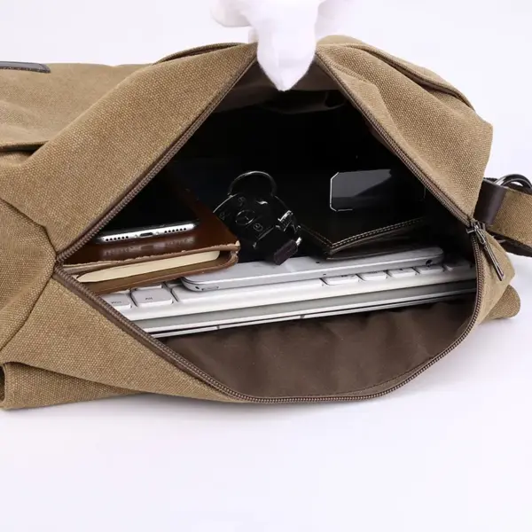 Men`s large capacity canvas messenger bag - Image 15